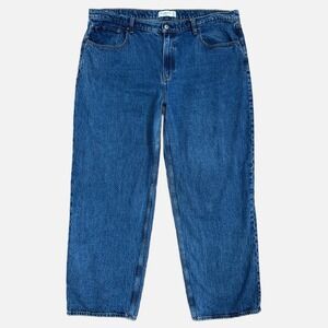 Abercrombie & Fitch Jeans Womens 34/18L Plus Blue Wide Leg Mid Rise Medium Denim